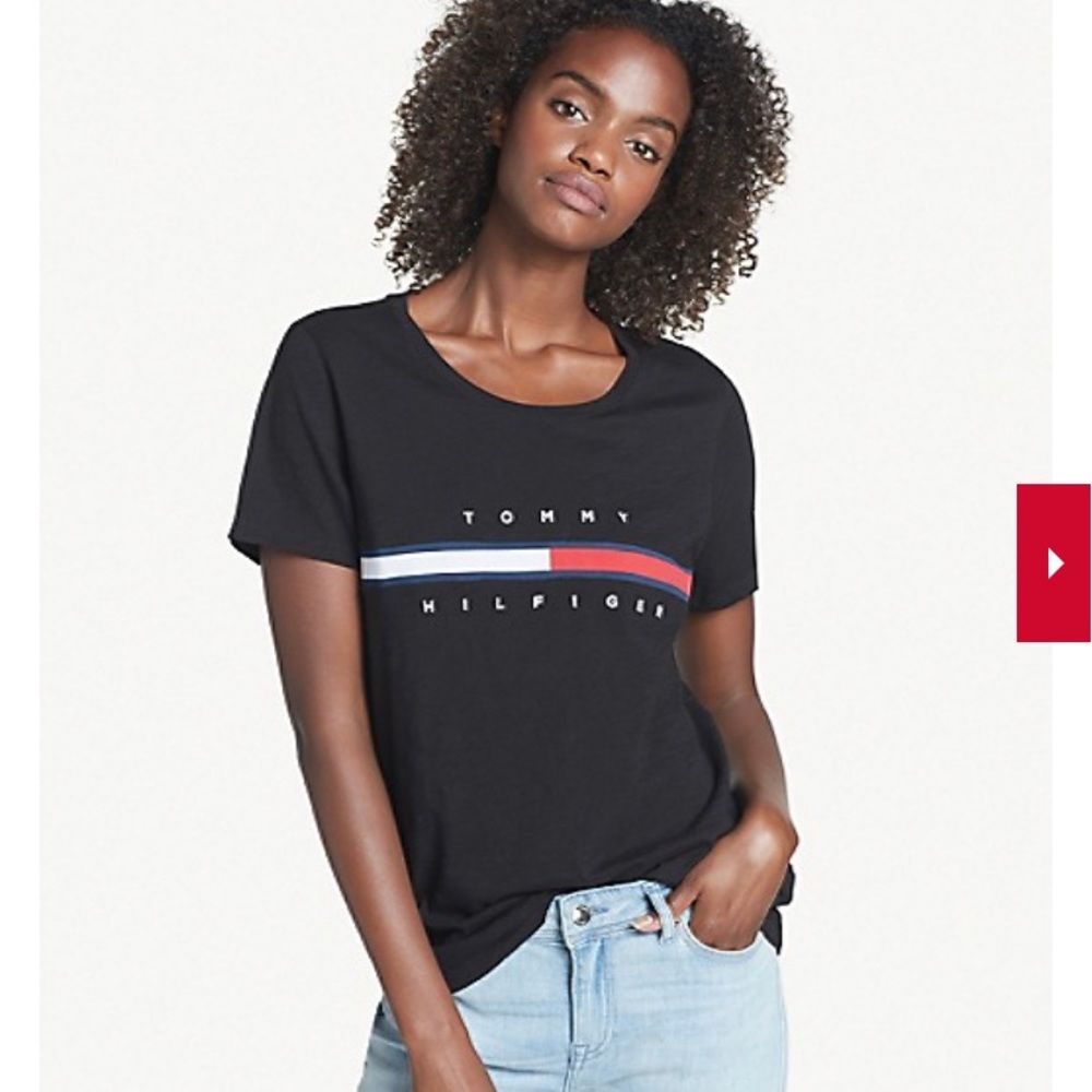black tommy hilfiger relaxed fit shirt .
